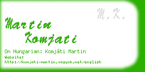 martin komjati business card